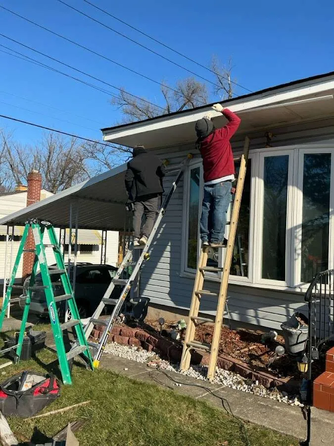 Restoration crew performing exterior repair in Kasson