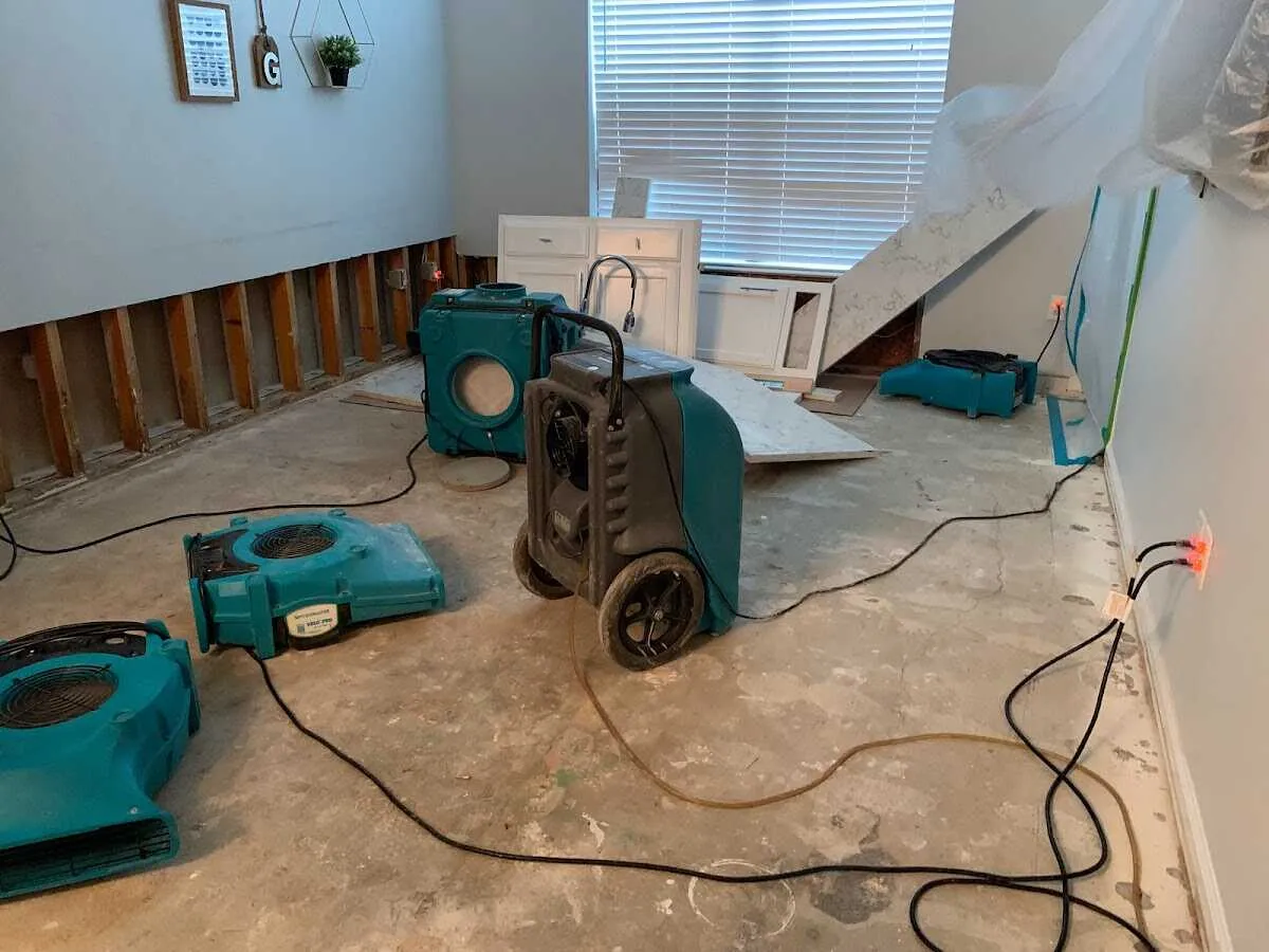 Dehumidifier in flood-cut room for Water Extraction & Removal in Kasson